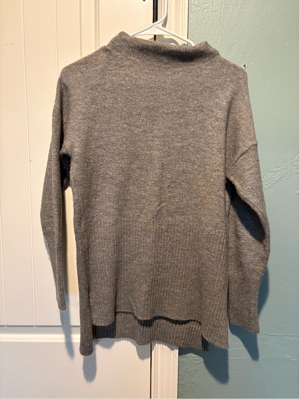 Olivia Sky Heather Gray Mock Neck Tunic Sweater
